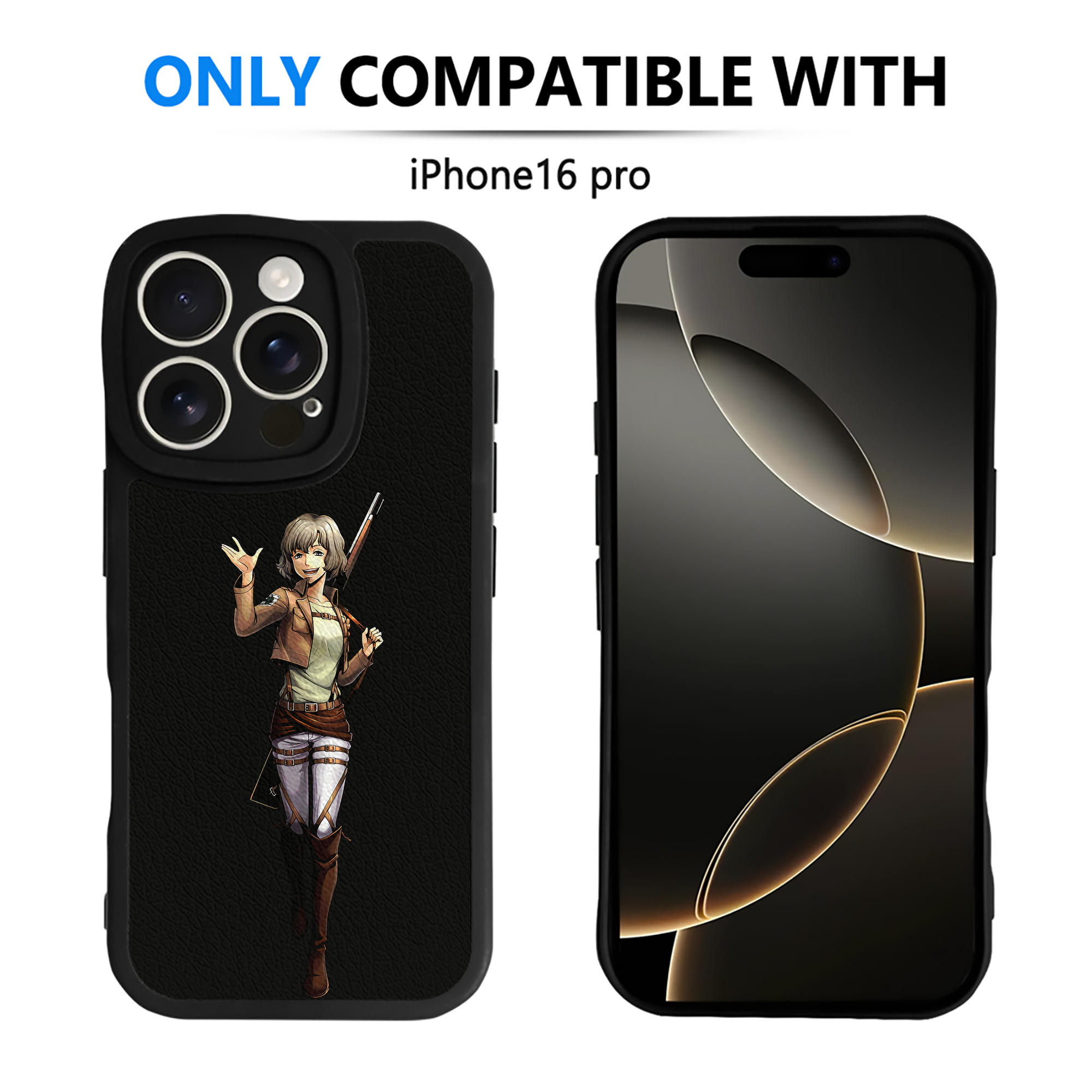 （画像用） 進撃の巨人 ヒツチ Attack on Titan Hitch 【iPhone 16シリーズ対応】シリコンスマホケース（レザー調） 材質：シリコン